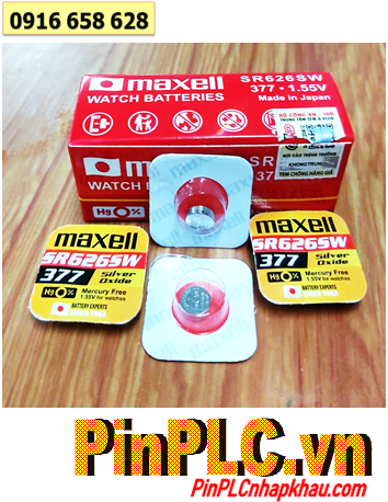 Maxell SR626SW _Pin 377; Pin đồng hồ 1.55v Silver Oxide Maxell SR626SW _Pin 377 (Vỉ 1viên)